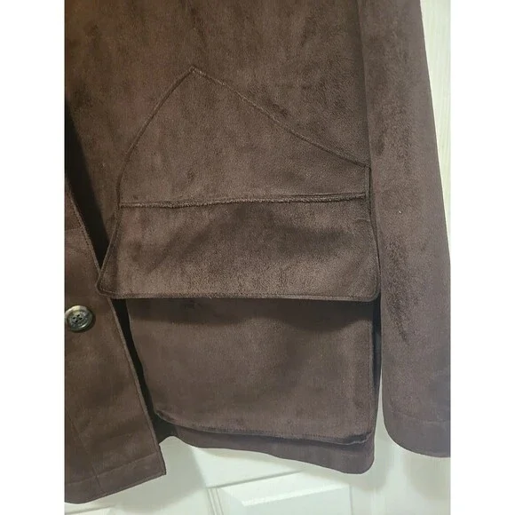 Brown Suede Women's Blazer - Picture 4 of 10